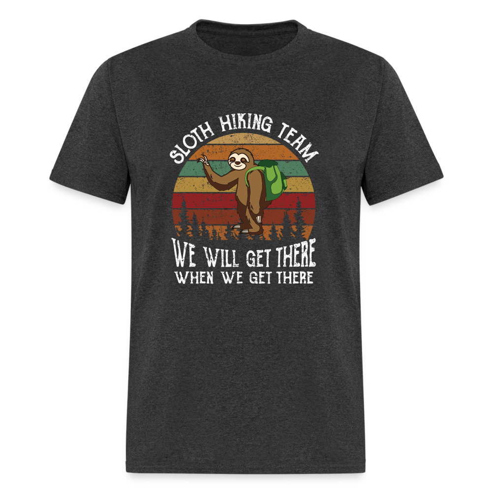 Sloth Hiking Team Unisex T-Shirt - heather black