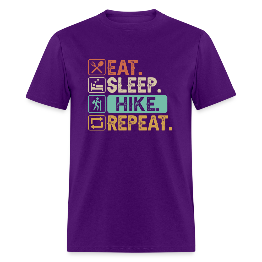 Eat Sleep Hike Repeat Unisex Classic T-Shirt - purple