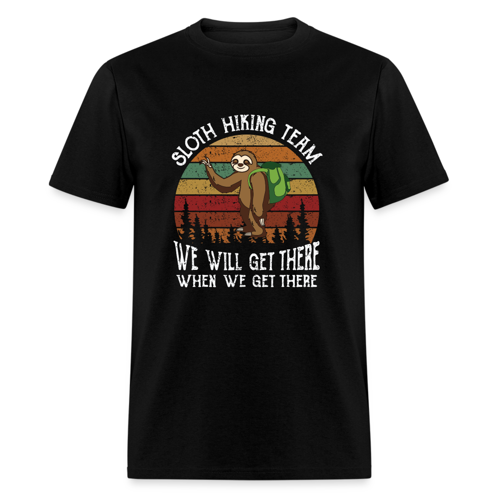 Sloth Hiking Team Unisex T-Shirt - black