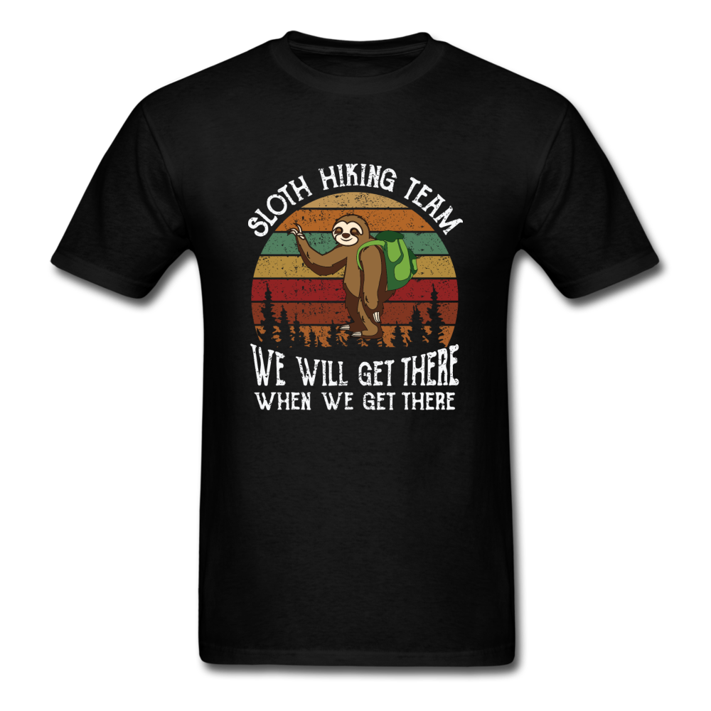 Sloth Hiking Team Unisex T-Shirt - black