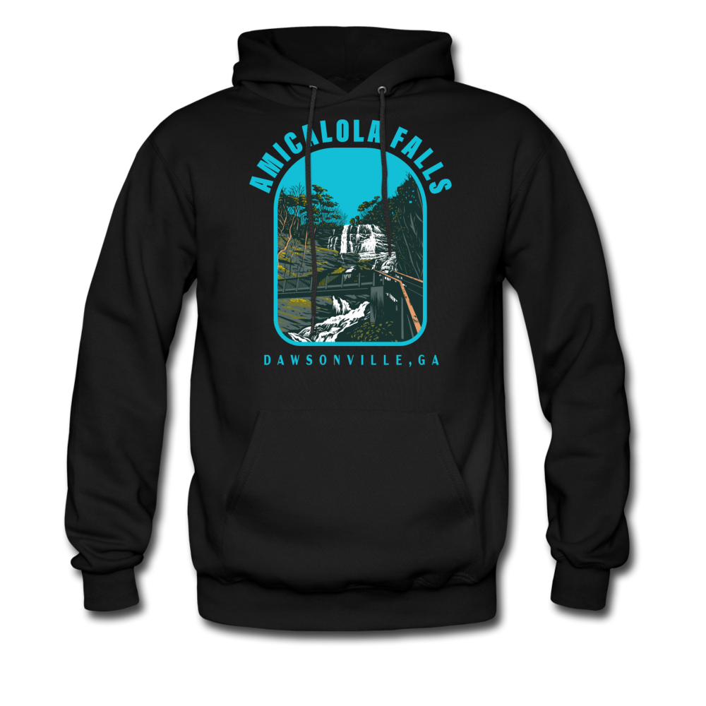 Amicalola Falls WPA Style Men's Hoodie - black